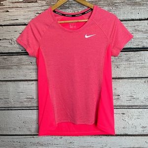 Nike Dri-Fit Running T-Shirt Short Sleeve Neon Orange-Pink Sweat Wicking Medium*